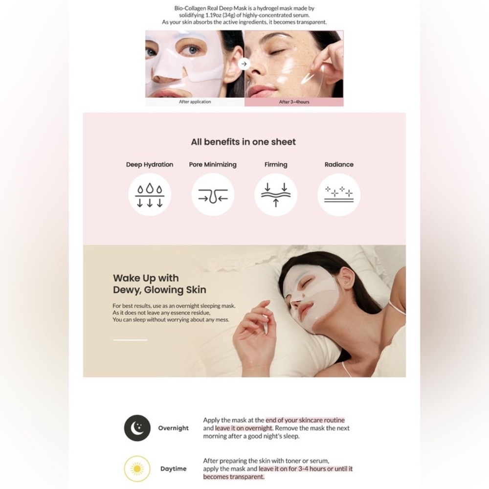 Bio-Collagen Real Deep Mask - 4 Pack - Picture 2 of 12